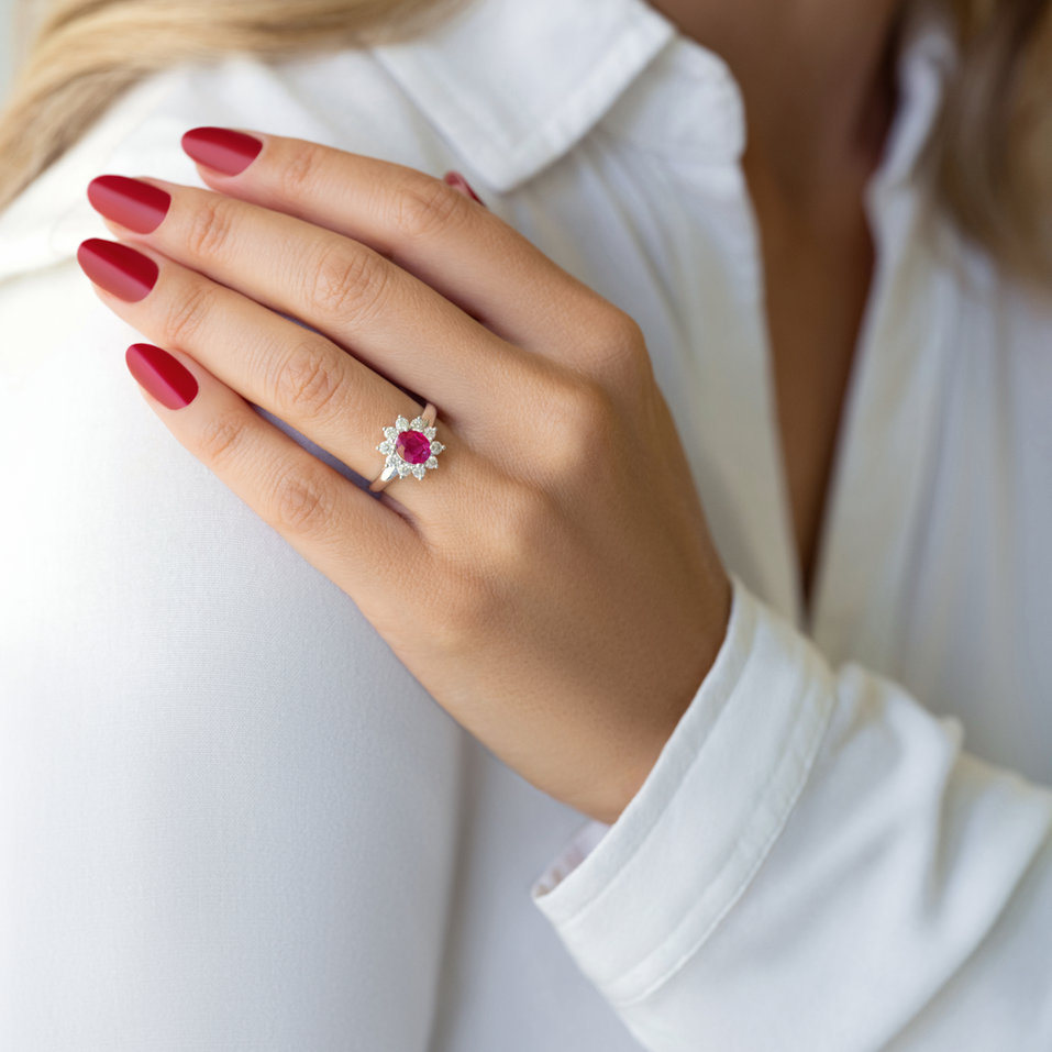 Diamond ring with Ruby Tracy