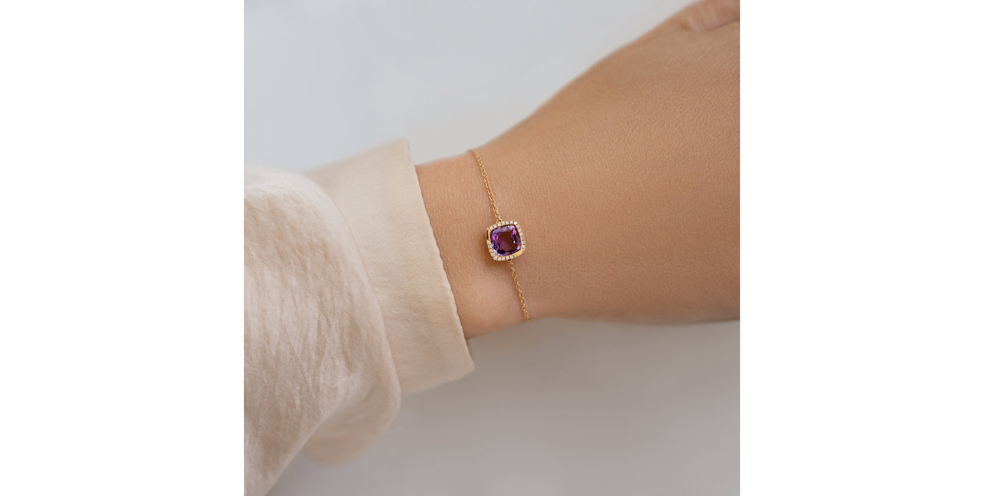 Bracelet with Amethyst and diamonds Night Alchemy