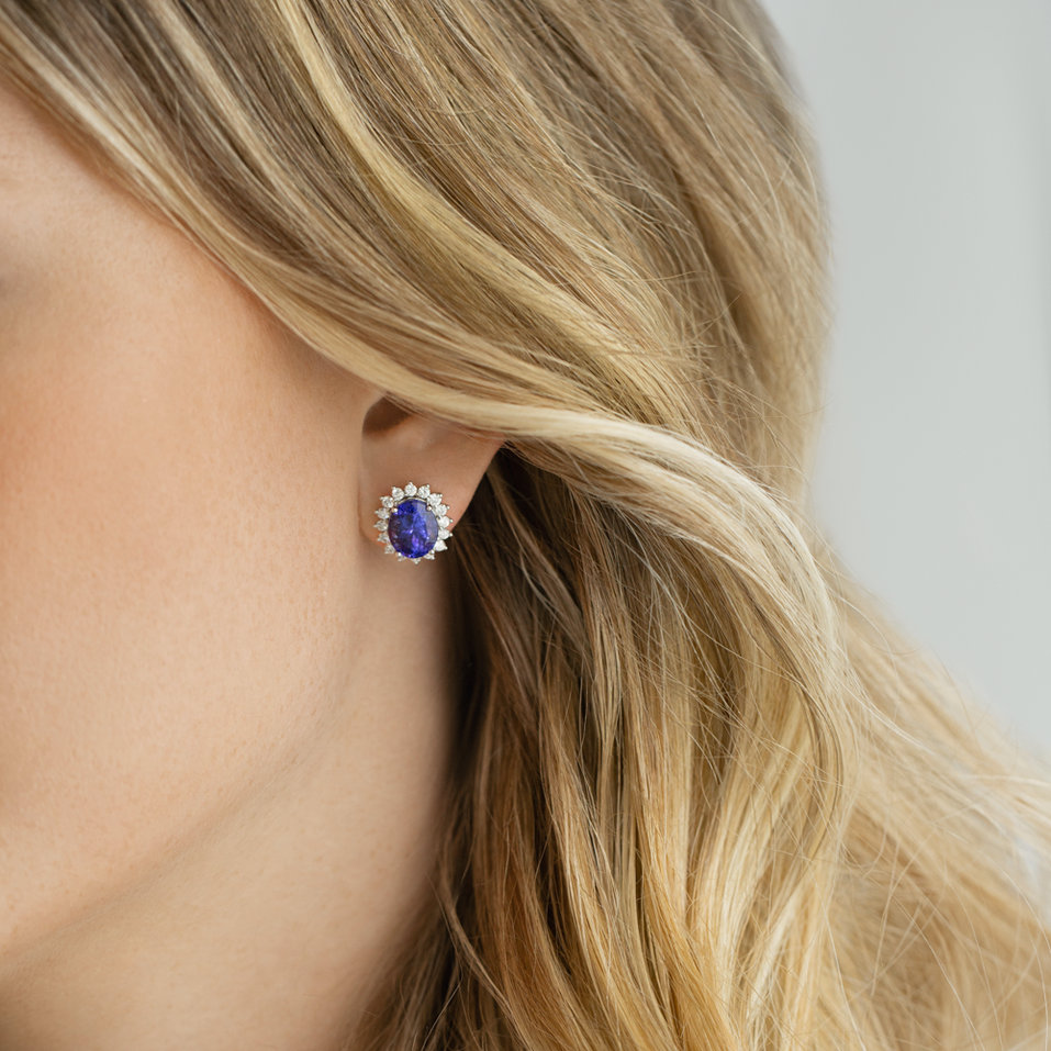 Diamond earrings with Tanzanite Queen Empire
