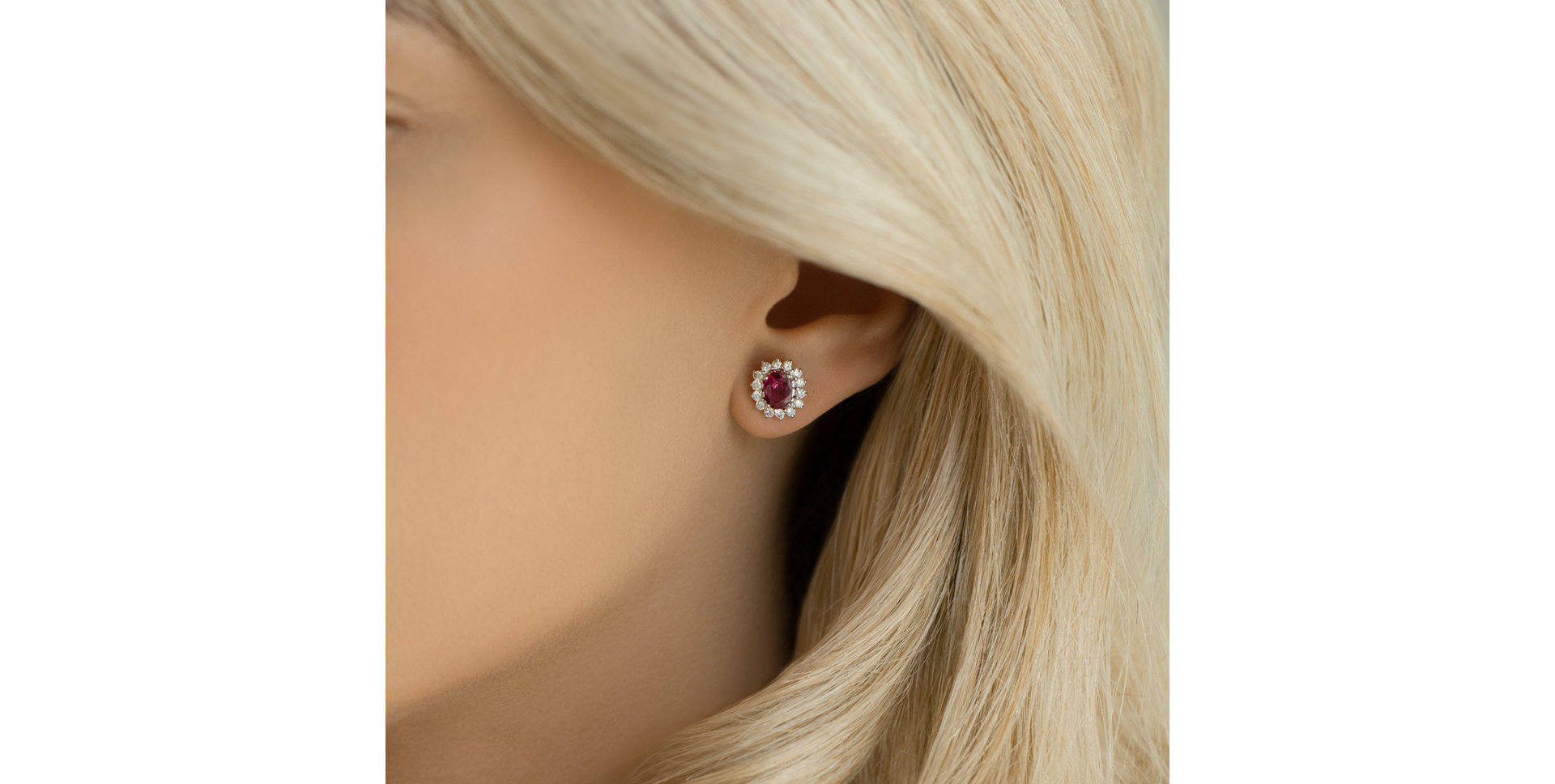Diamond earrings with Ruby Desire Star