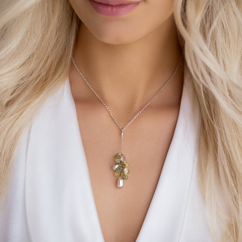 Diamond necklace with gemstones Palmira