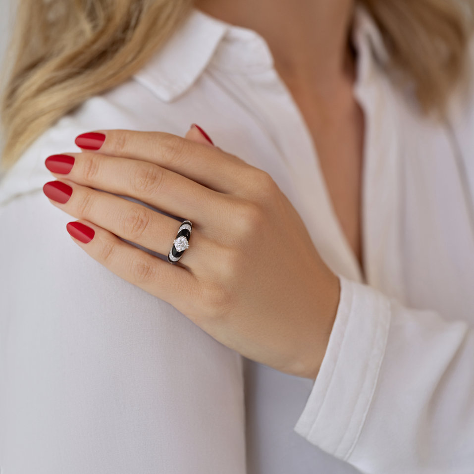 Diamond ring with Agates Aziza