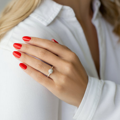 Ring with yellow and white diamonds Endless Sunshine
