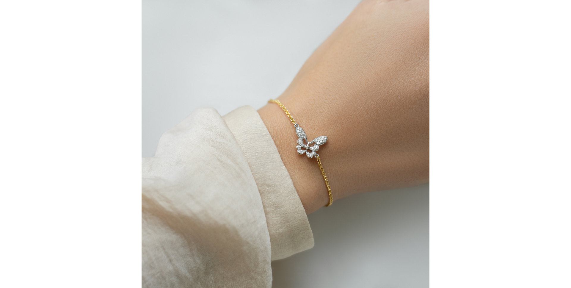 Diamond bracelet Butterfly Flower