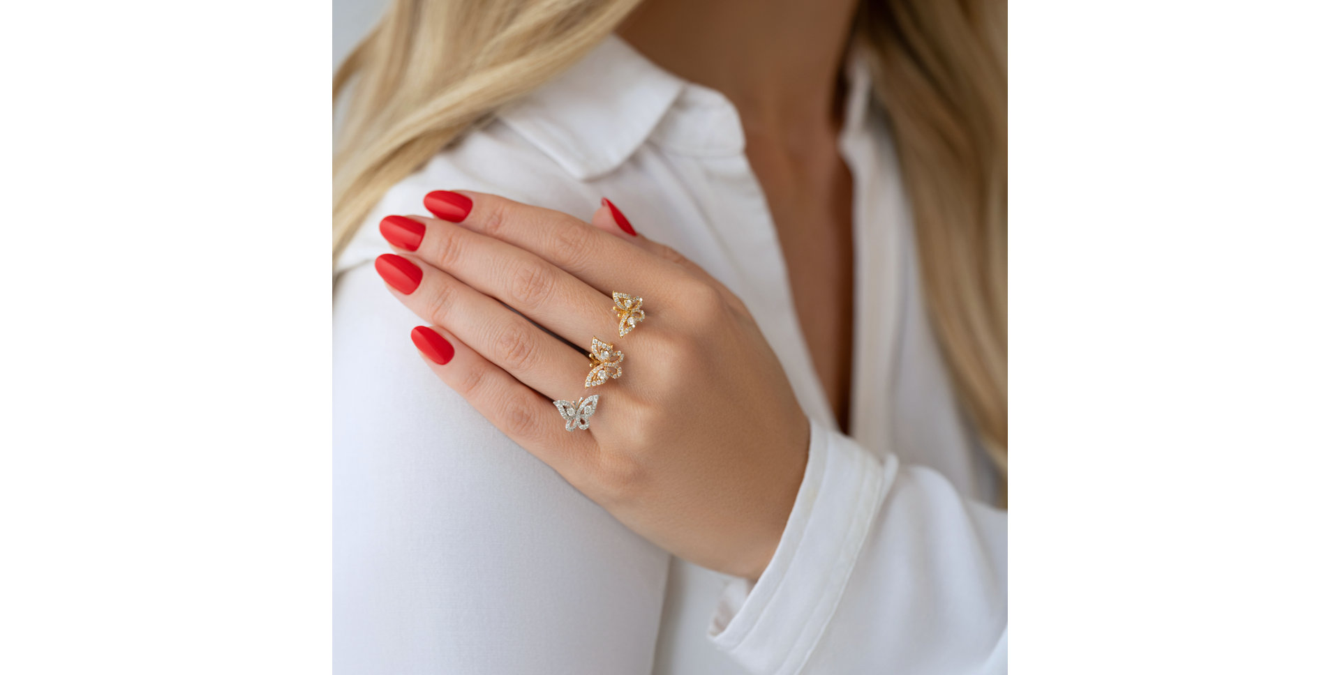 Diamond ring Butterflies