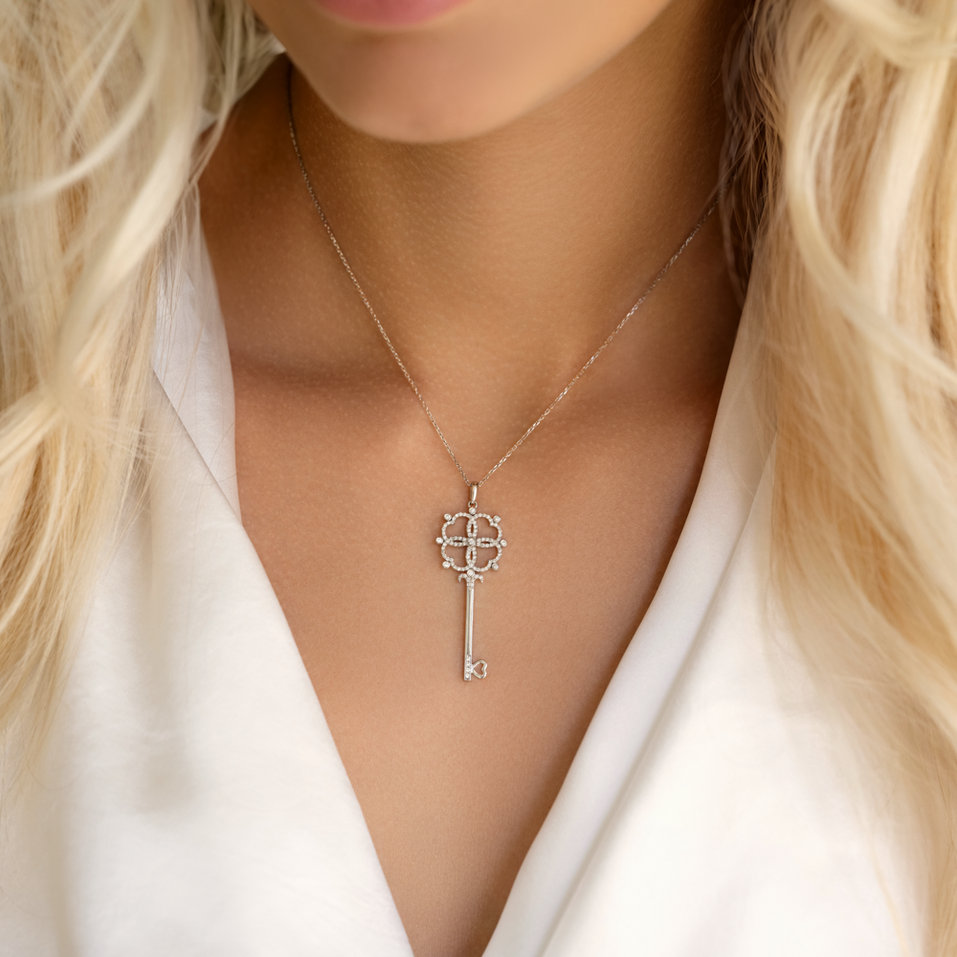 Diamond pendant Cross Key