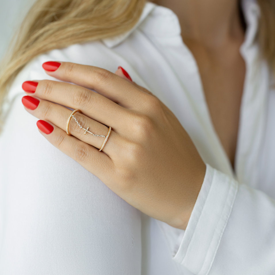 Diamond ring Croos of Life