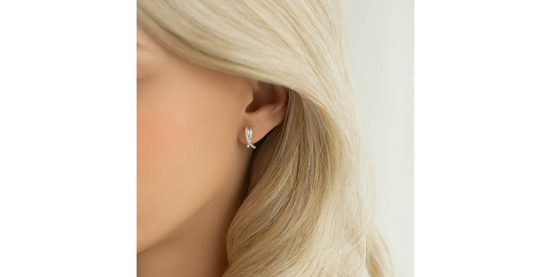 Diamond earrings Crossed Fantasy