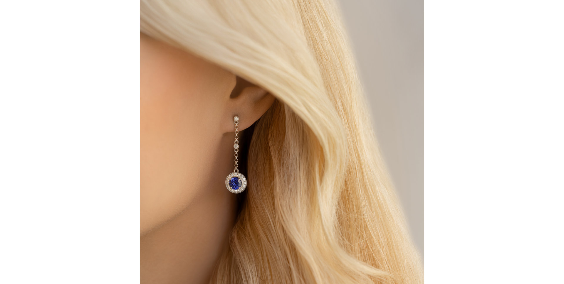 Diamond earrings with Tanzanite Monarchy Symphony