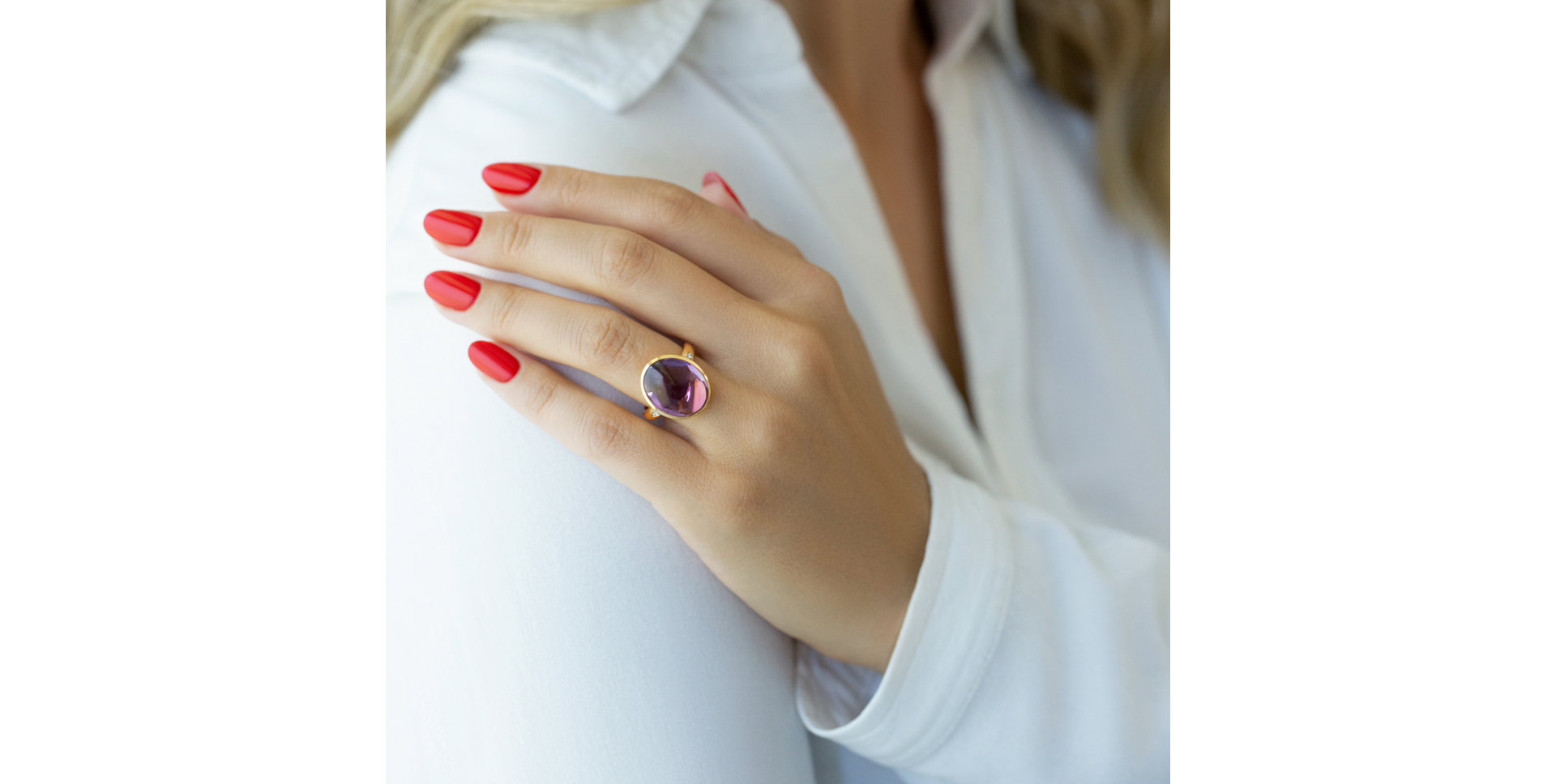 Diamond rings with Amethyst Witching Princess