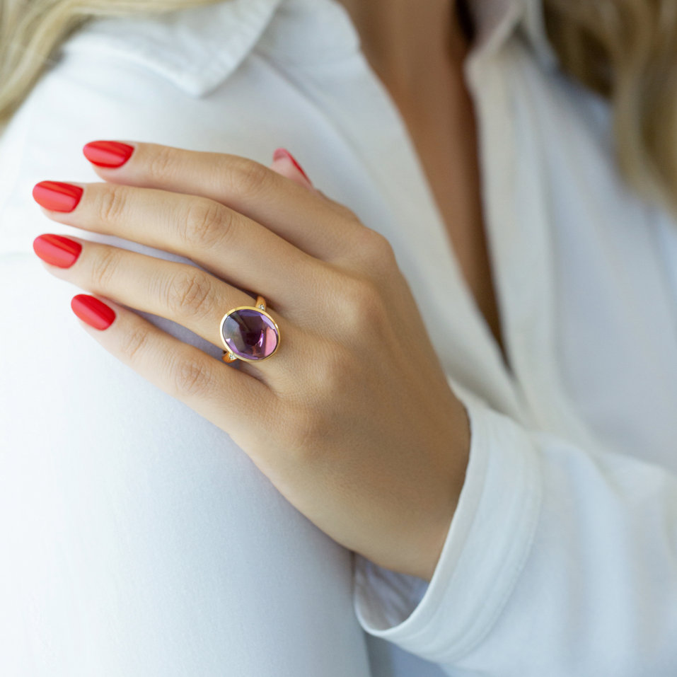 Diamond rings with Amethyst Witching Princess