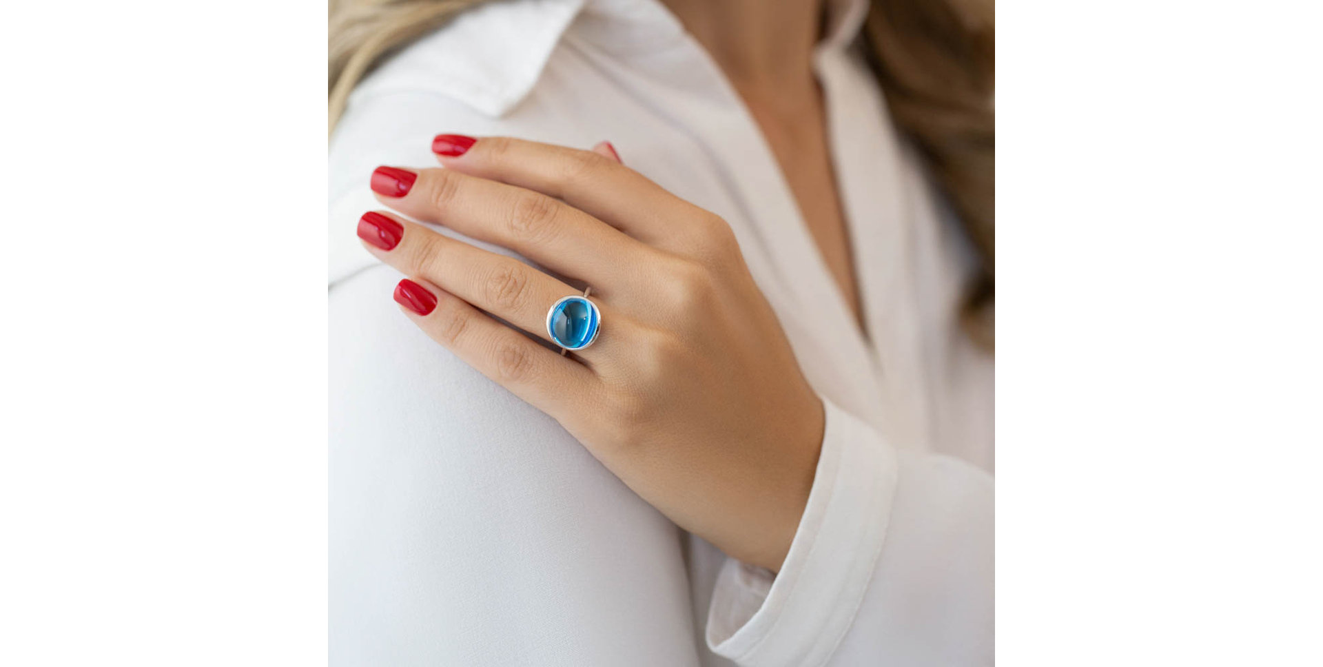 Ring with Topaz Mountain Lake