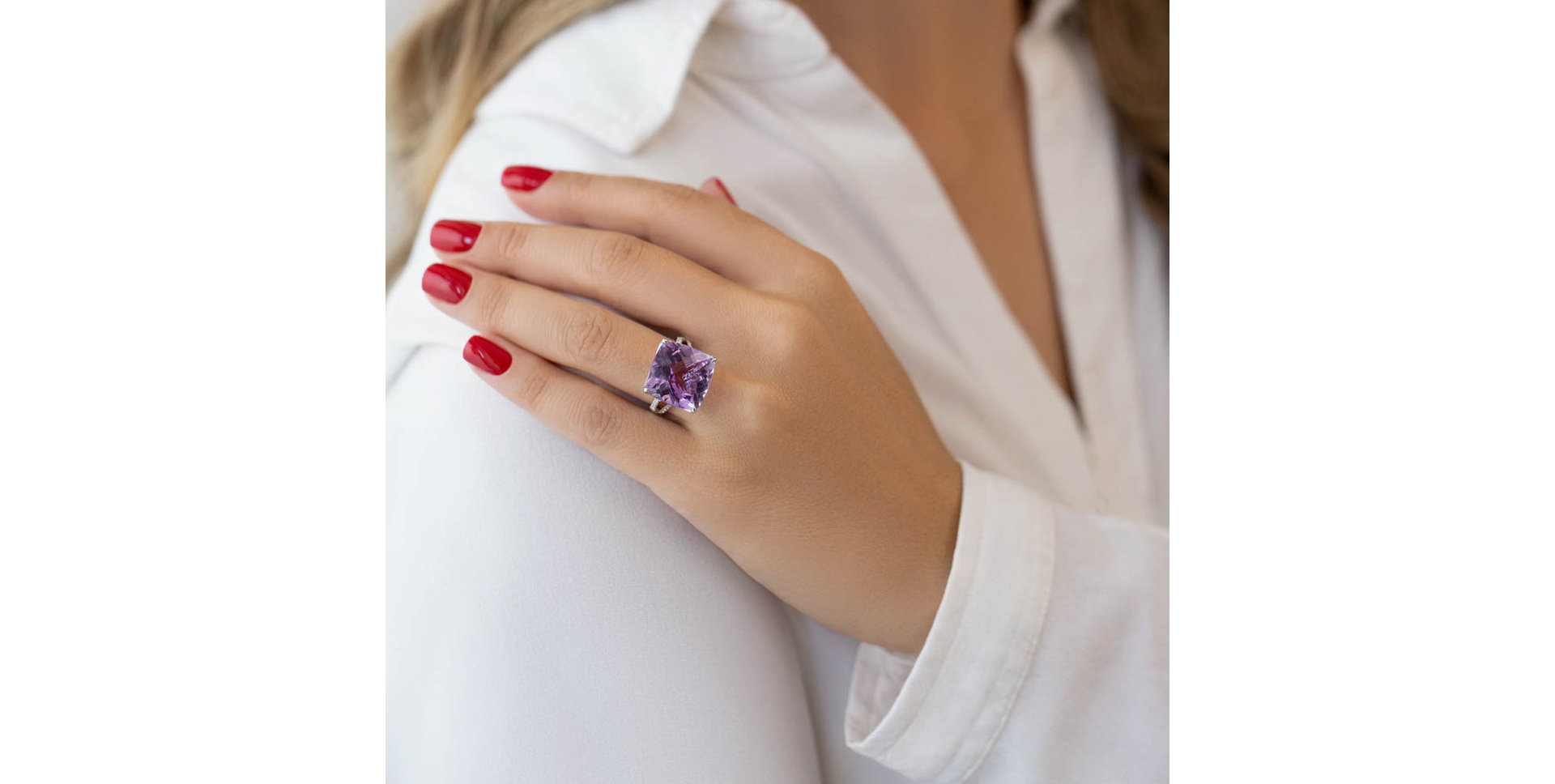 Diamond rings with Amethyst Czarina Love