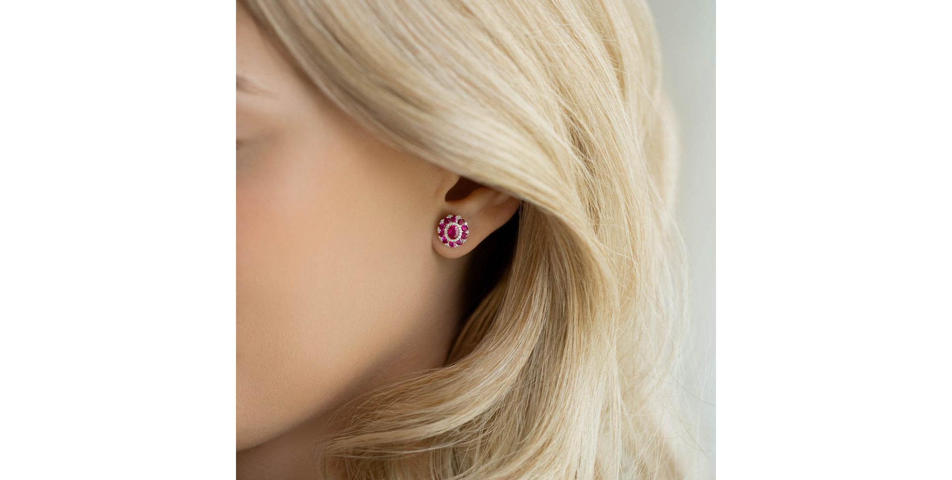 Diamond earrings and Ruby Lovely Twist