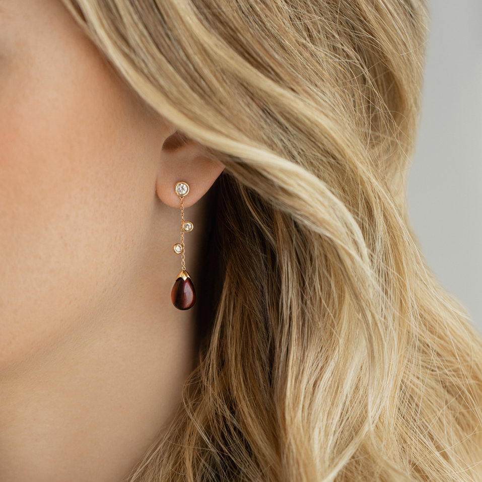 Diamond earrings with Tourmaline Rare Drops