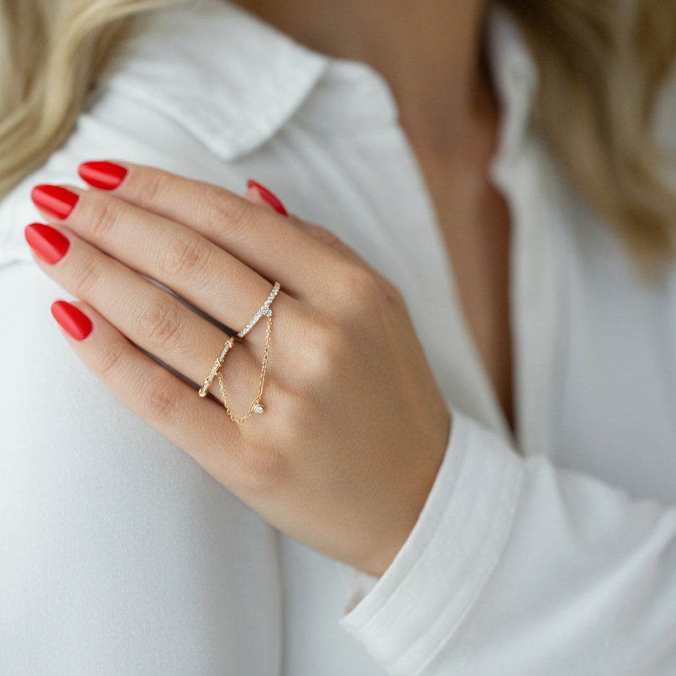 Diamond ring Entwined Rings