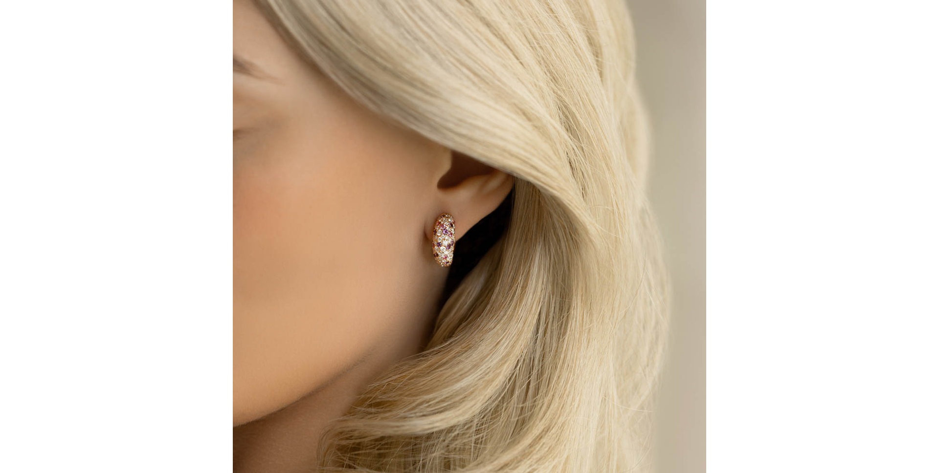 Diamond earrings, Amethyst and Sapphire Galaxy Fantasy