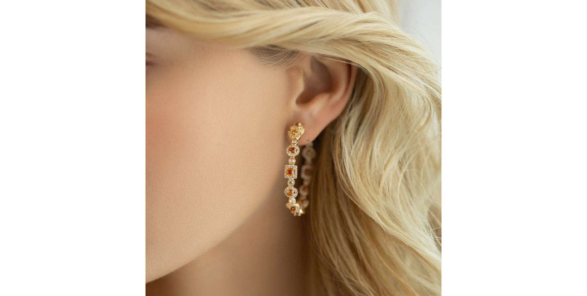 Earrings with brown and white diamonds Earth Queen