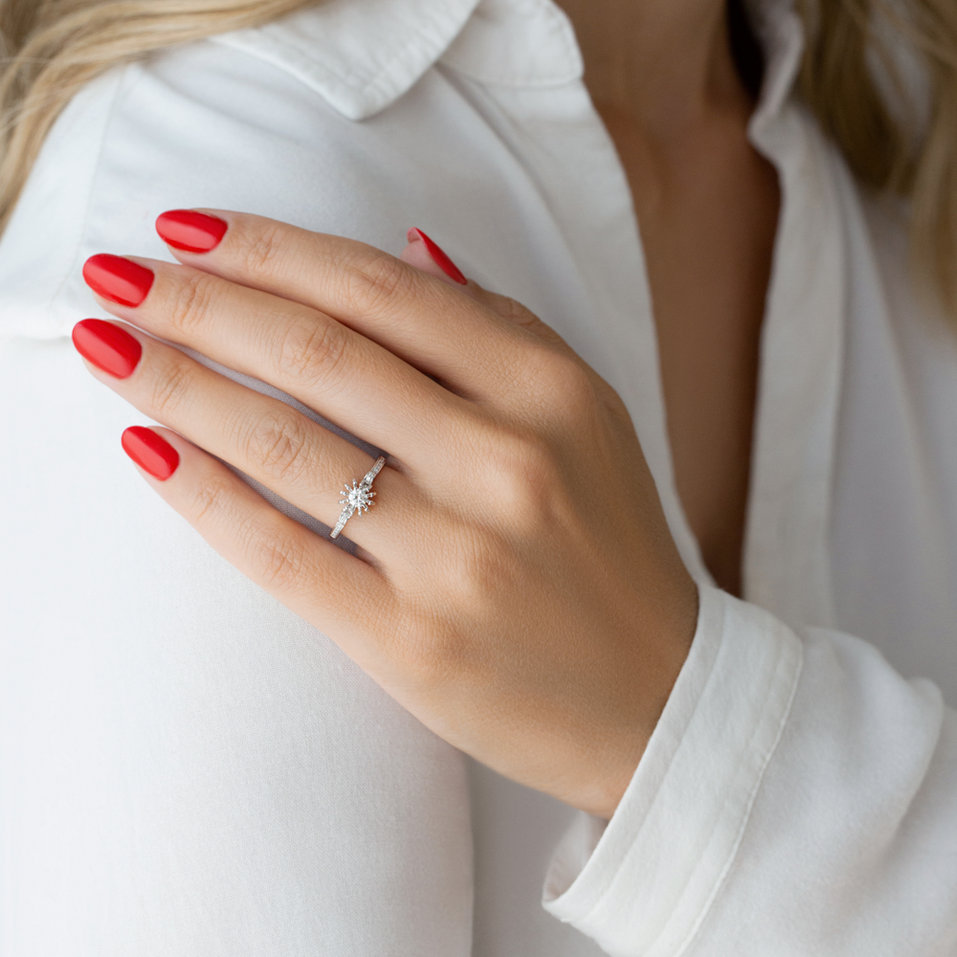 Diamond ring Sparkle Ribbon