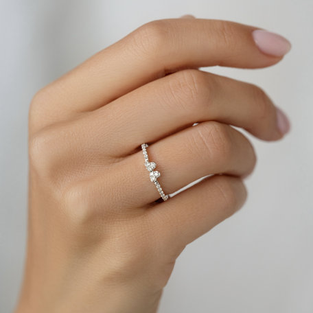 Diamond ring Double Hearts