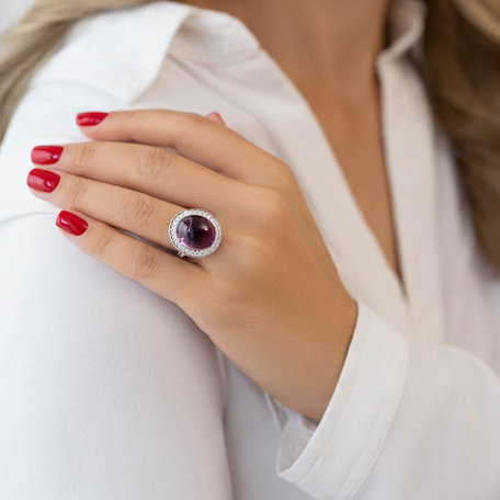 Diamond rings with Amethyst Maddie