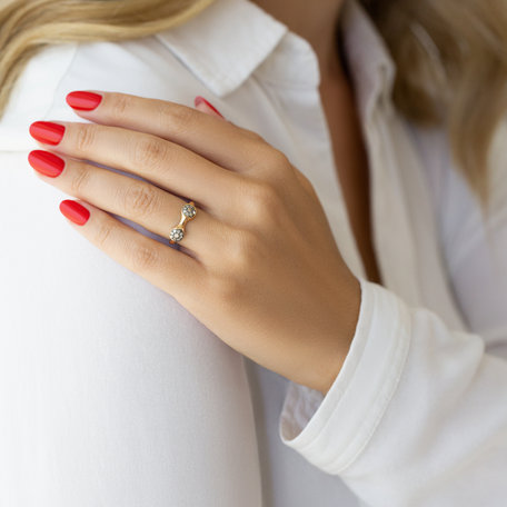 Ring with brown diamonds Space Kiss