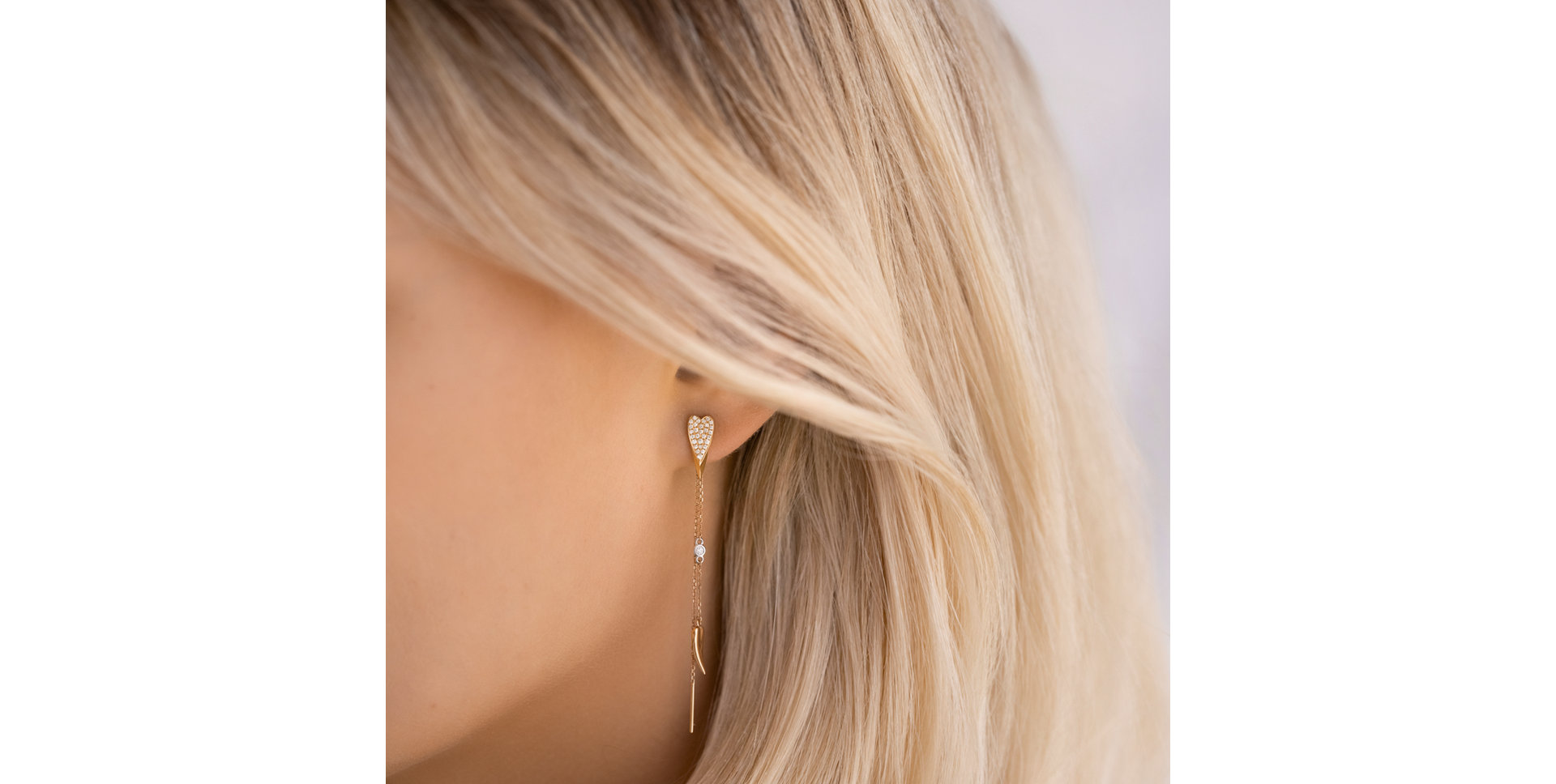 Diamond earrings Troubled Heart