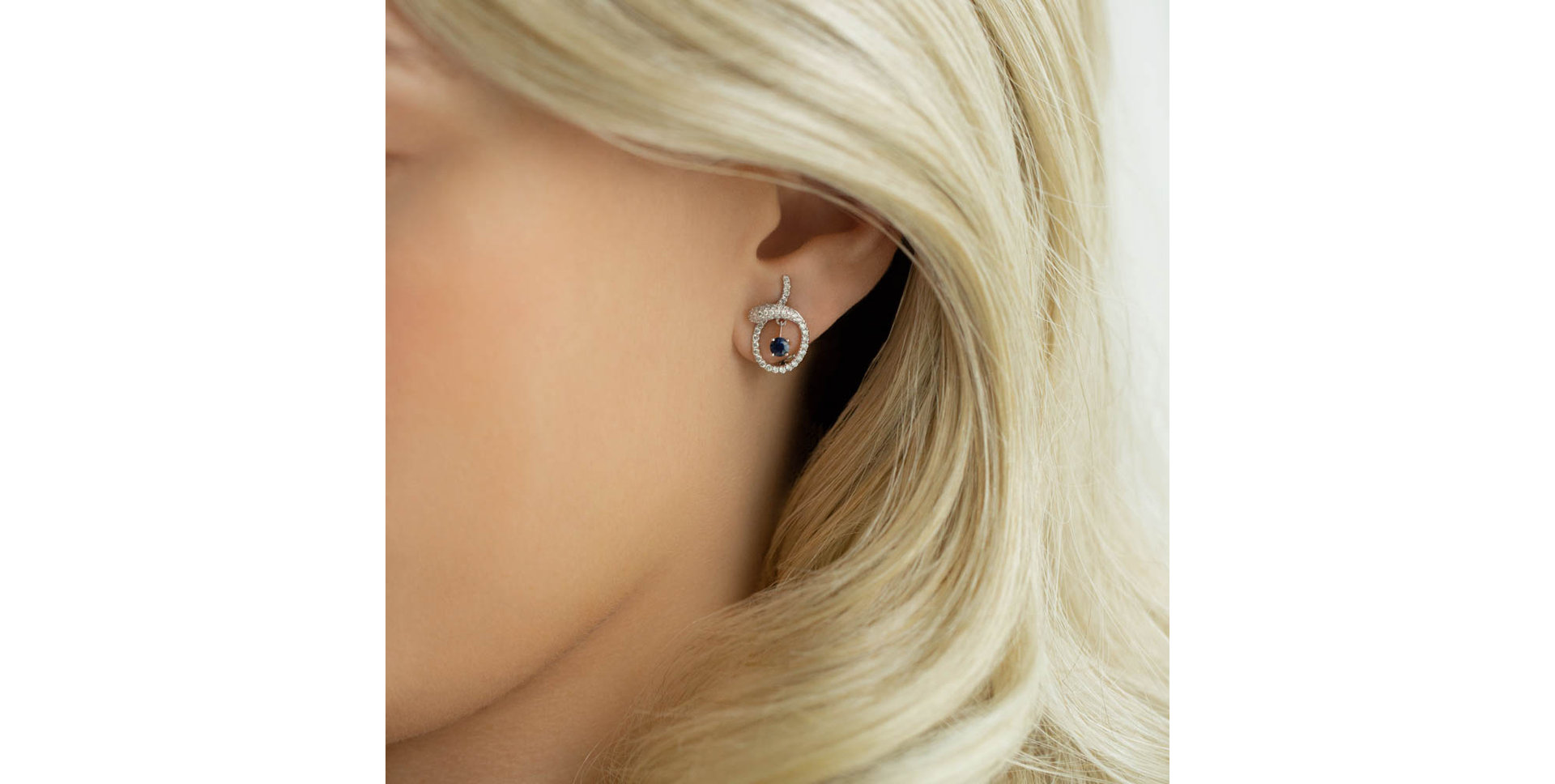 Diamond earrings with Sapphire Khloe