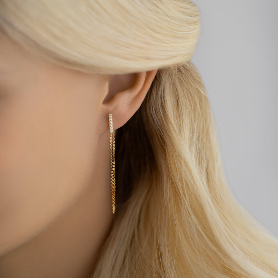 Diamond earrings Falling Rain