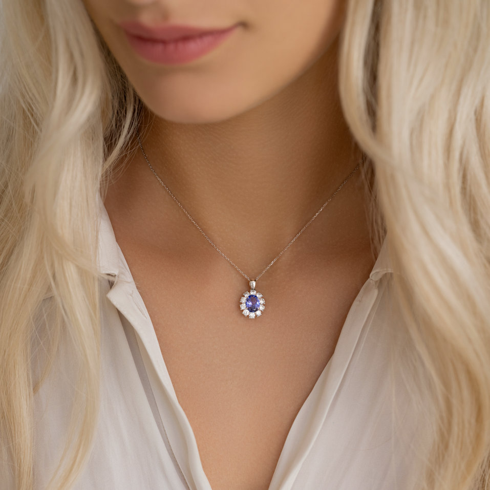 Diamond pendant with Tanzanite Winona