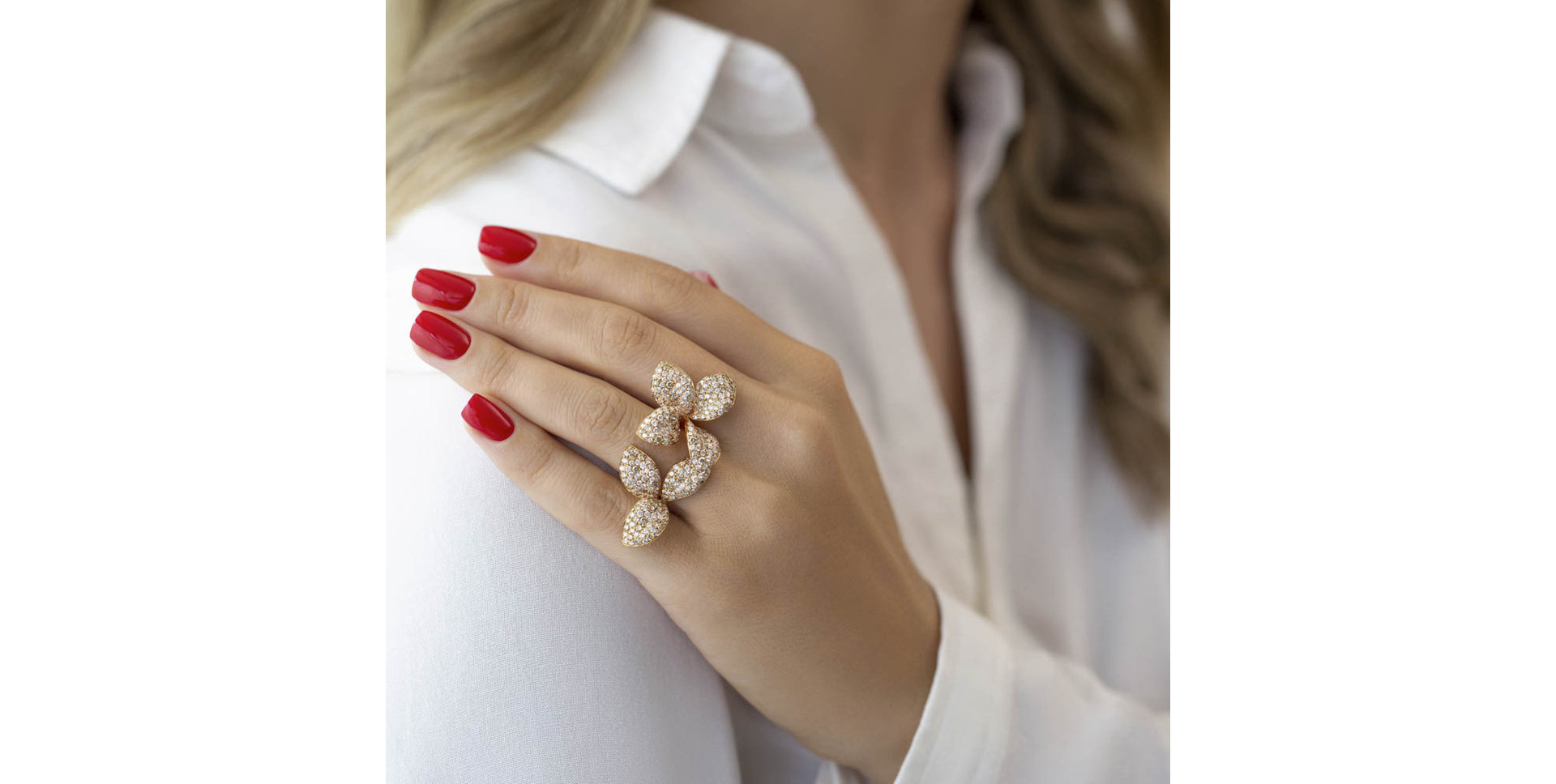 Ring with brown diamonds Noble Butterfly