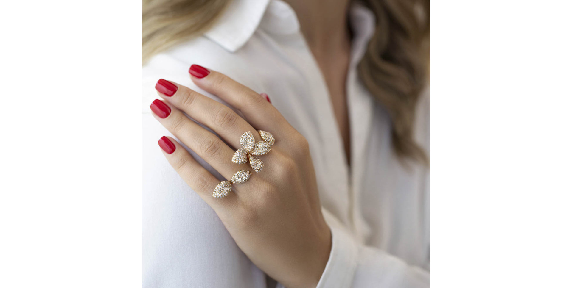 Ring with brown diamonds Noble Butterfly