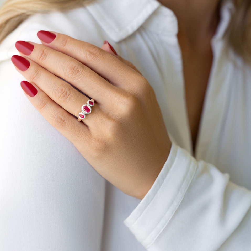 Diamond ring with Ruby Ruby Destiny