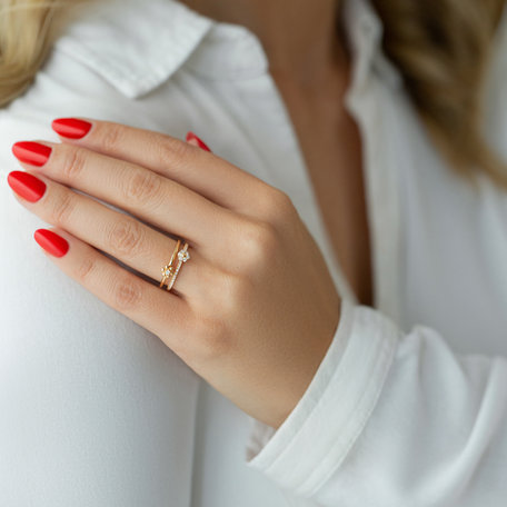 Diamond ring Tiny Fuchsia