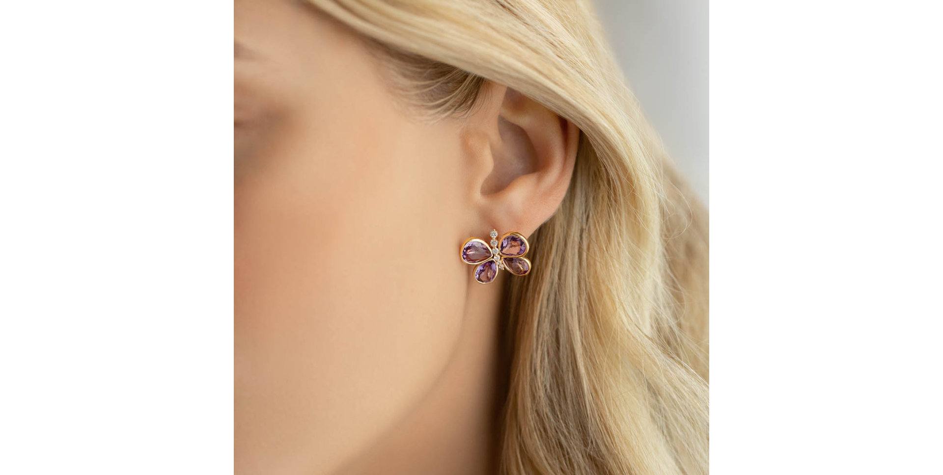 Diamond earrings and Amethyst Rockstar Rue