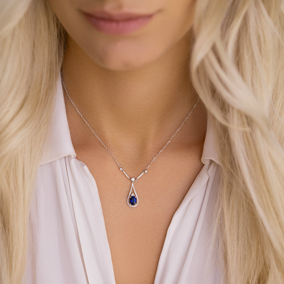 Diamond necklace with Sapphire Lilou