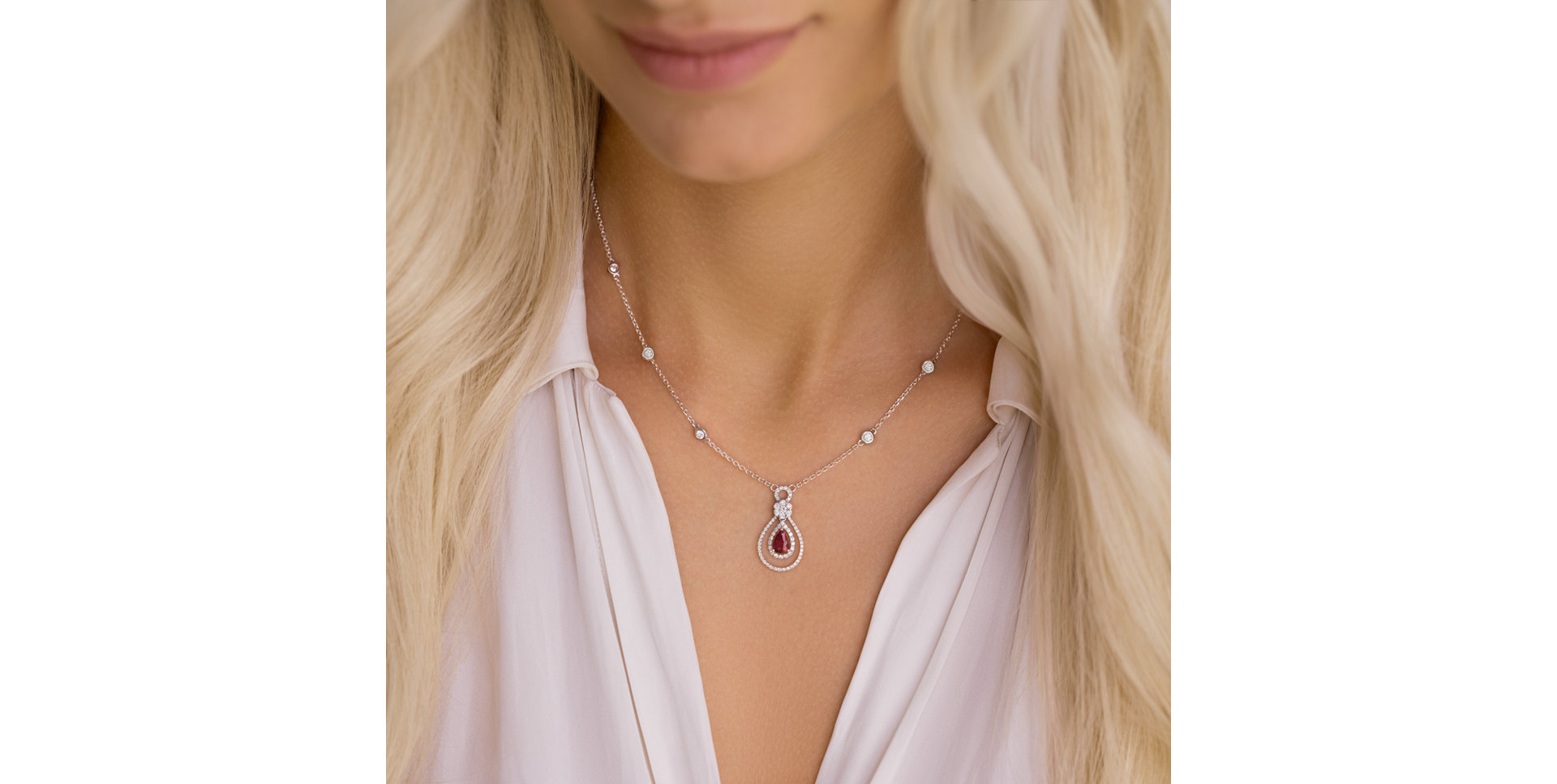 Diamond necklace with Ruby Shine Desire