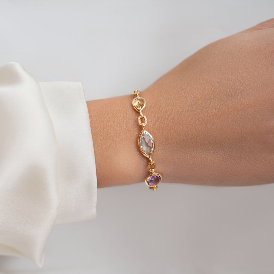 Diamond bracelet with gemstone Pégase
