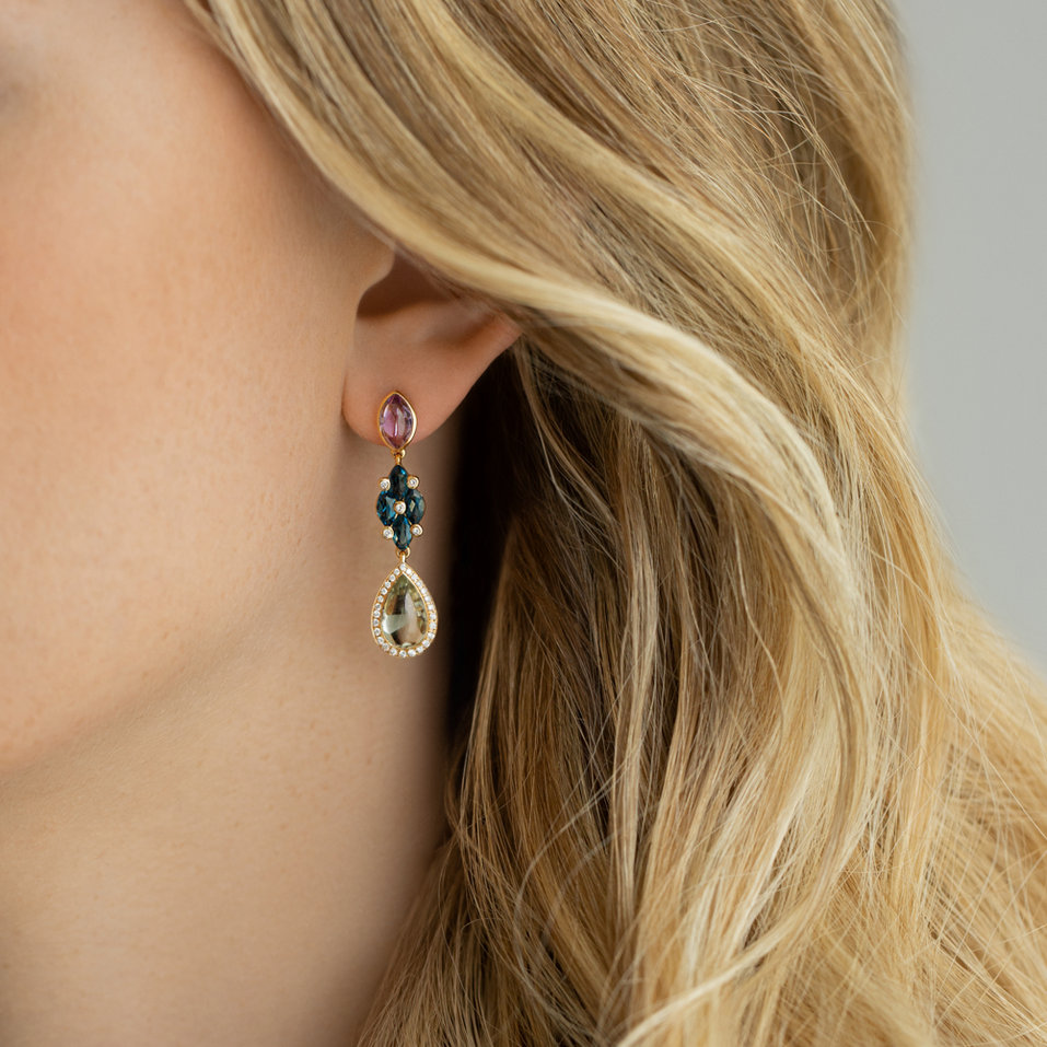 Diamond earrings and gemstones Enchanted Forest