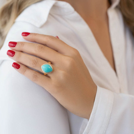 Diamond ring with Turquoise Ravishing Princess