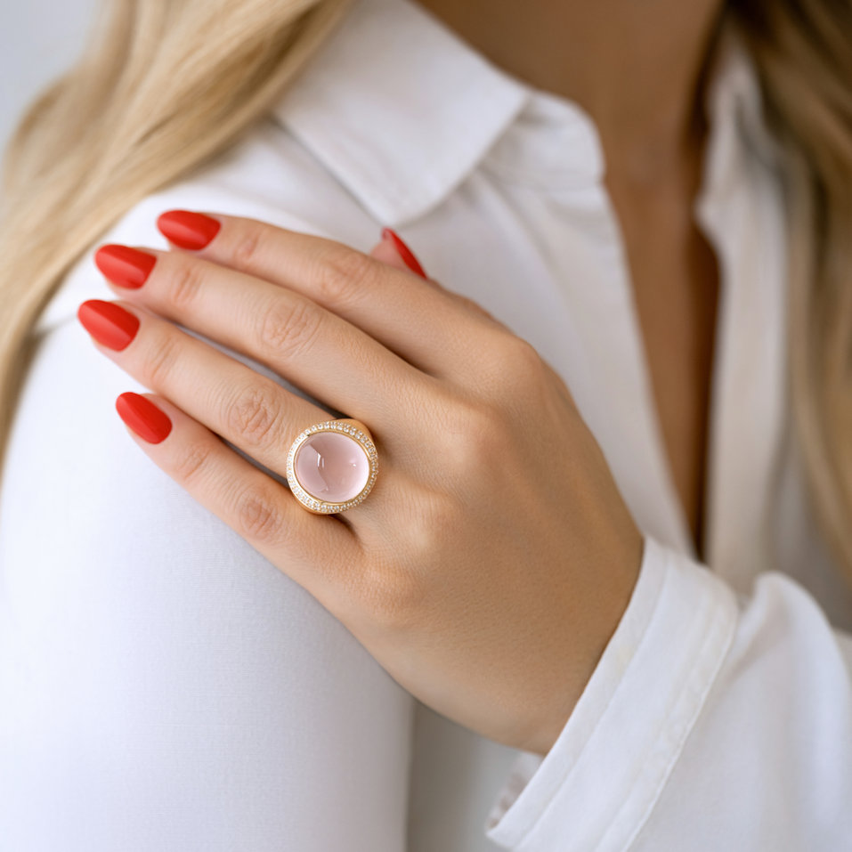Diamond ring with Topaz Persephonas Devotion