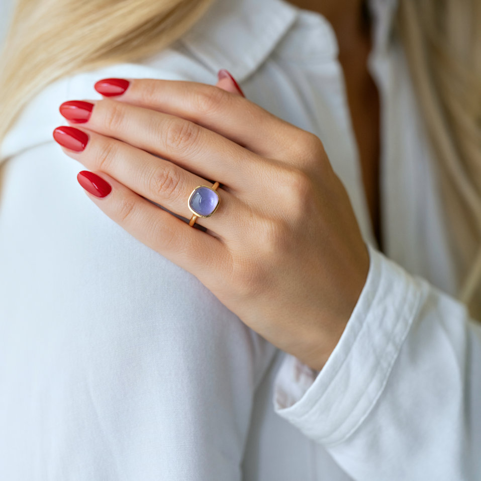 Ring with Topaz and Mother of Pearl Fiorella