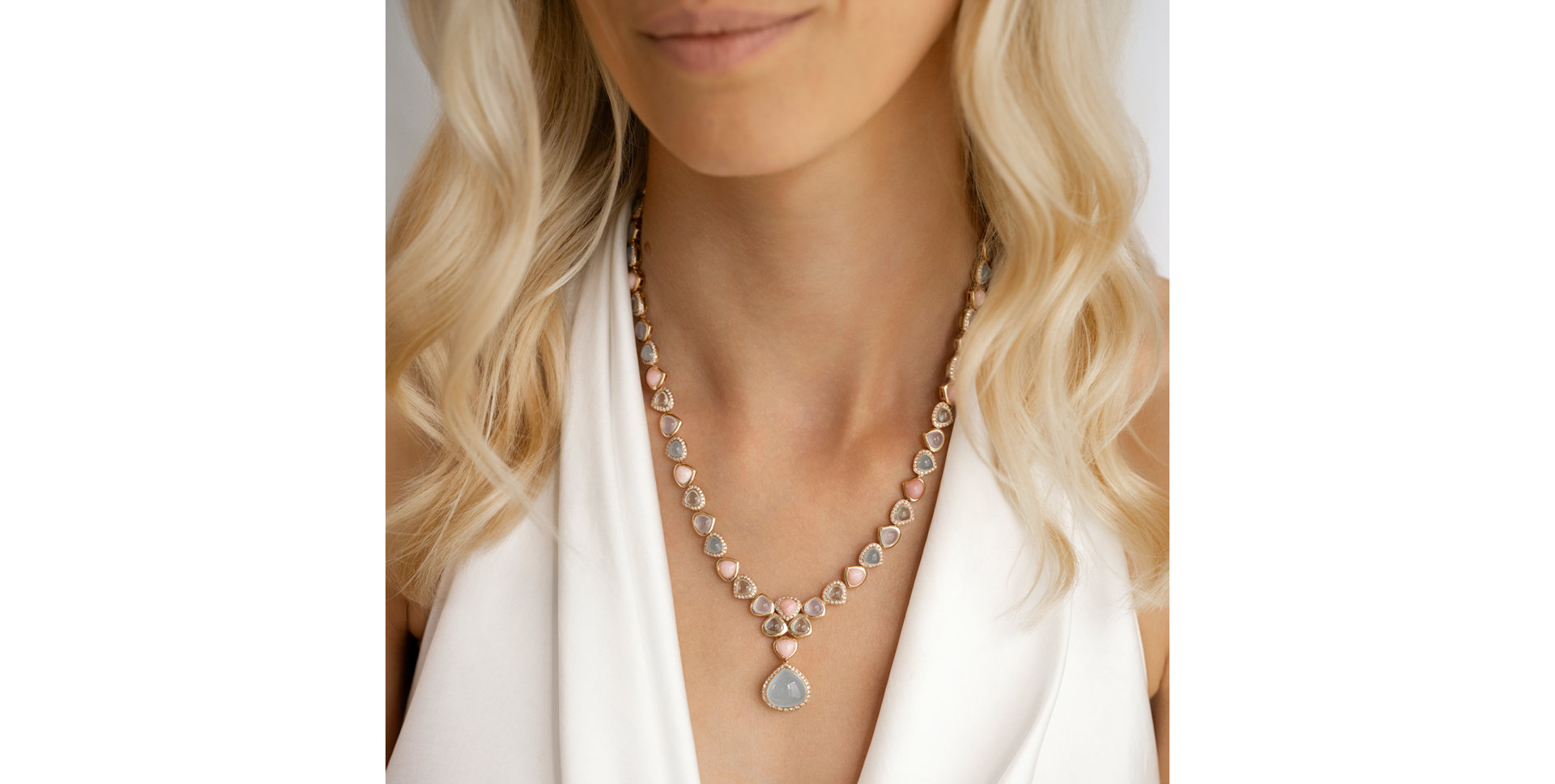 Diamond necklace with Gems Caesarean Melody