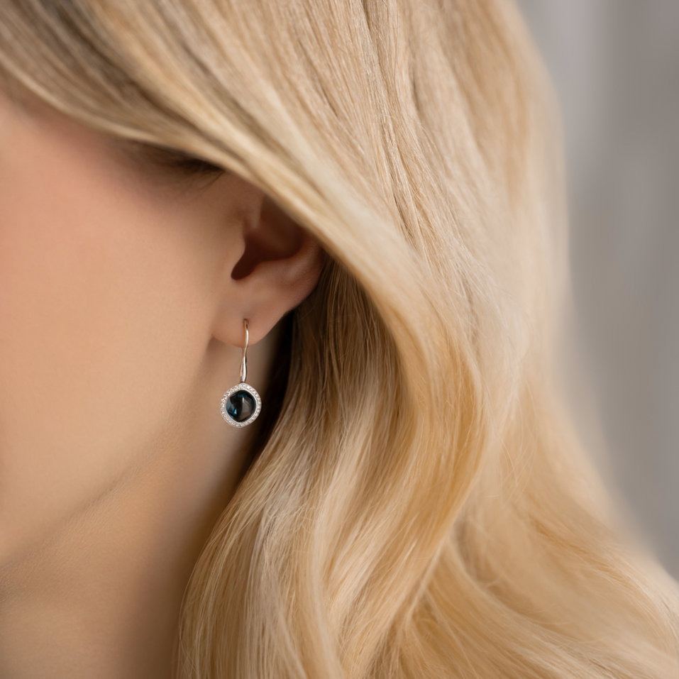 Diamond earrings with Topaz Centauria