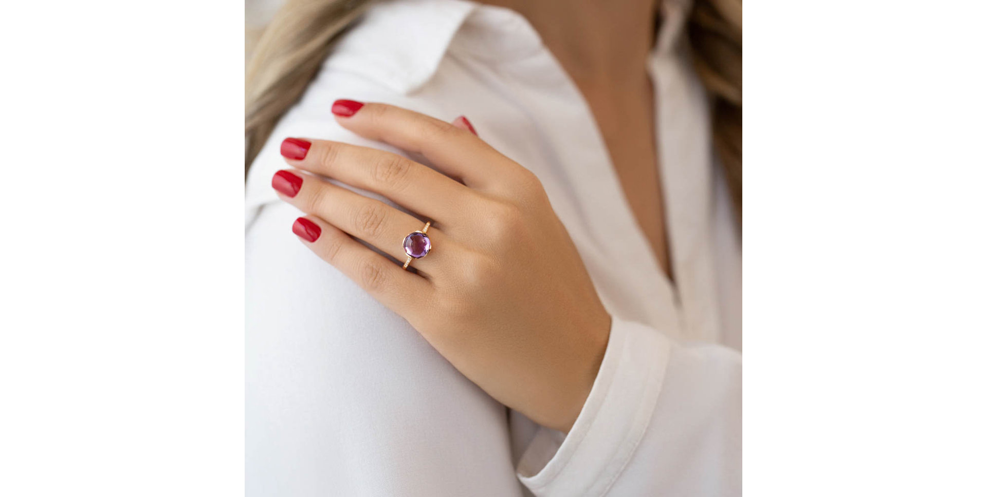 Diamond rings with Amethyst Émeute