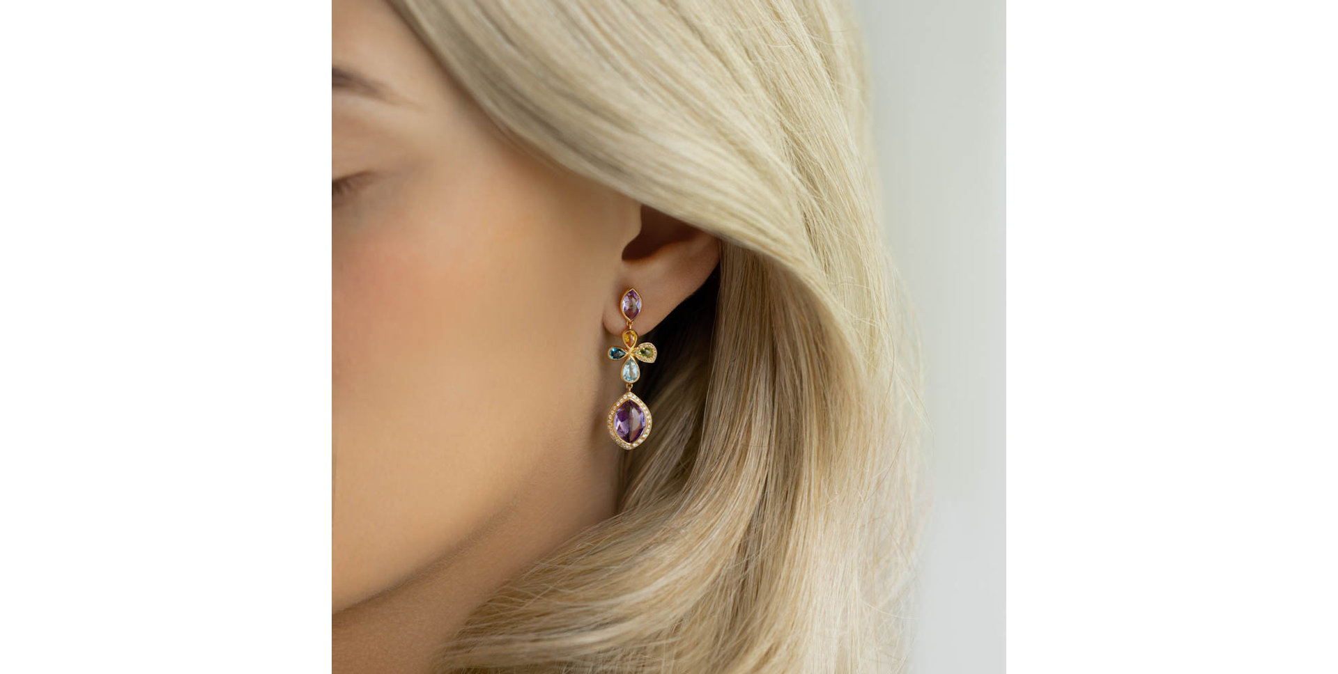 Diamond earrings and gemstones Arabic Dream