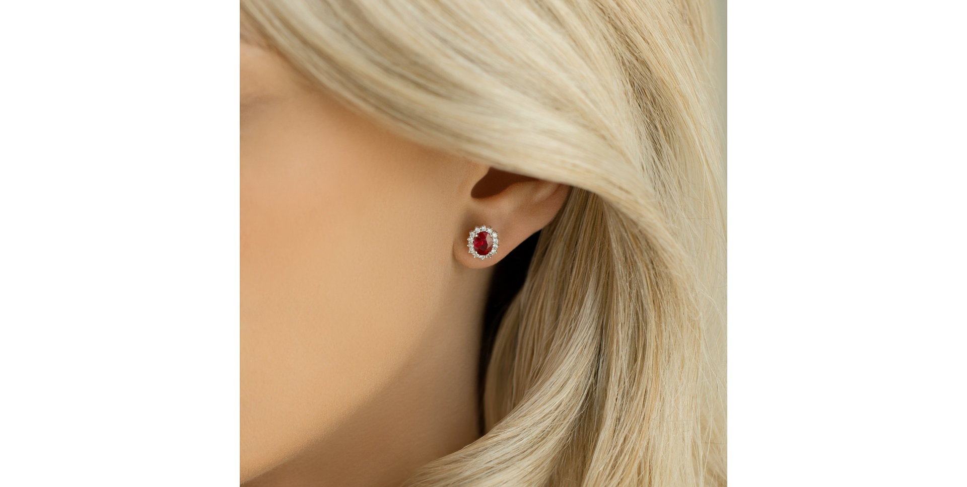 Diamond earrings with Ruby Princess Sparkle