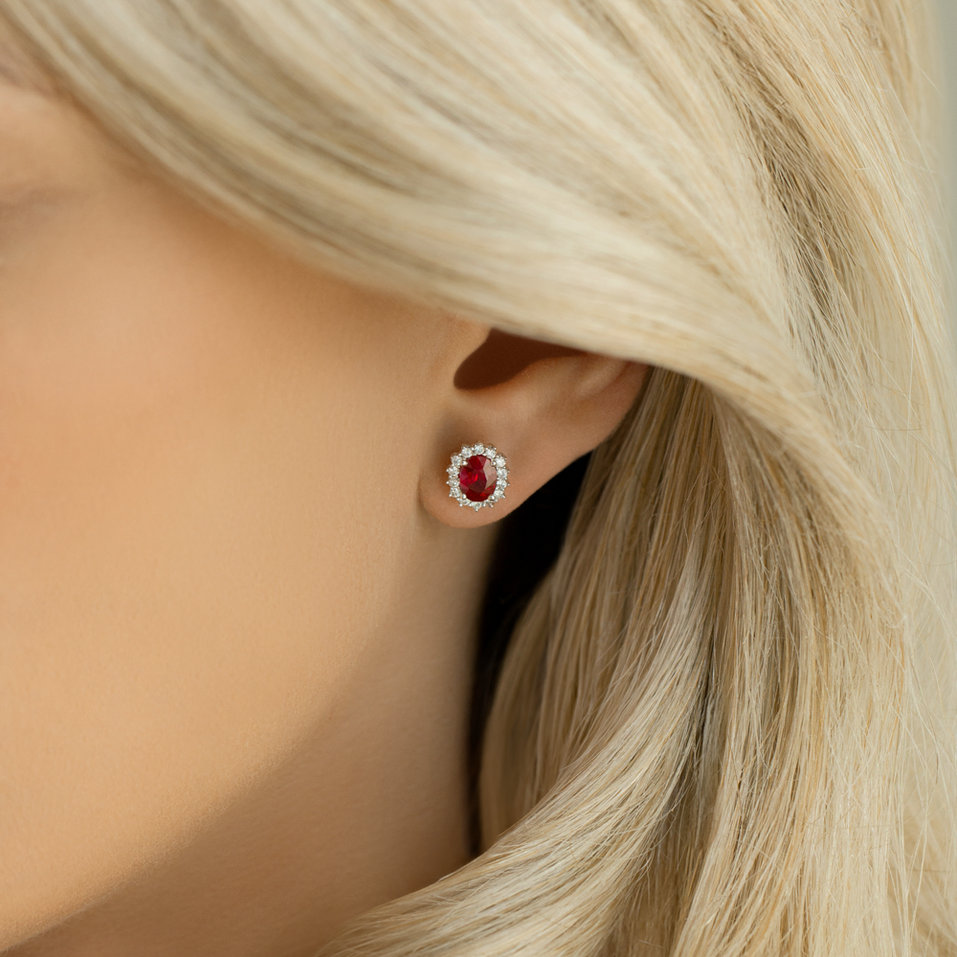 Diamond earrings with Ruby Princess Sparkle