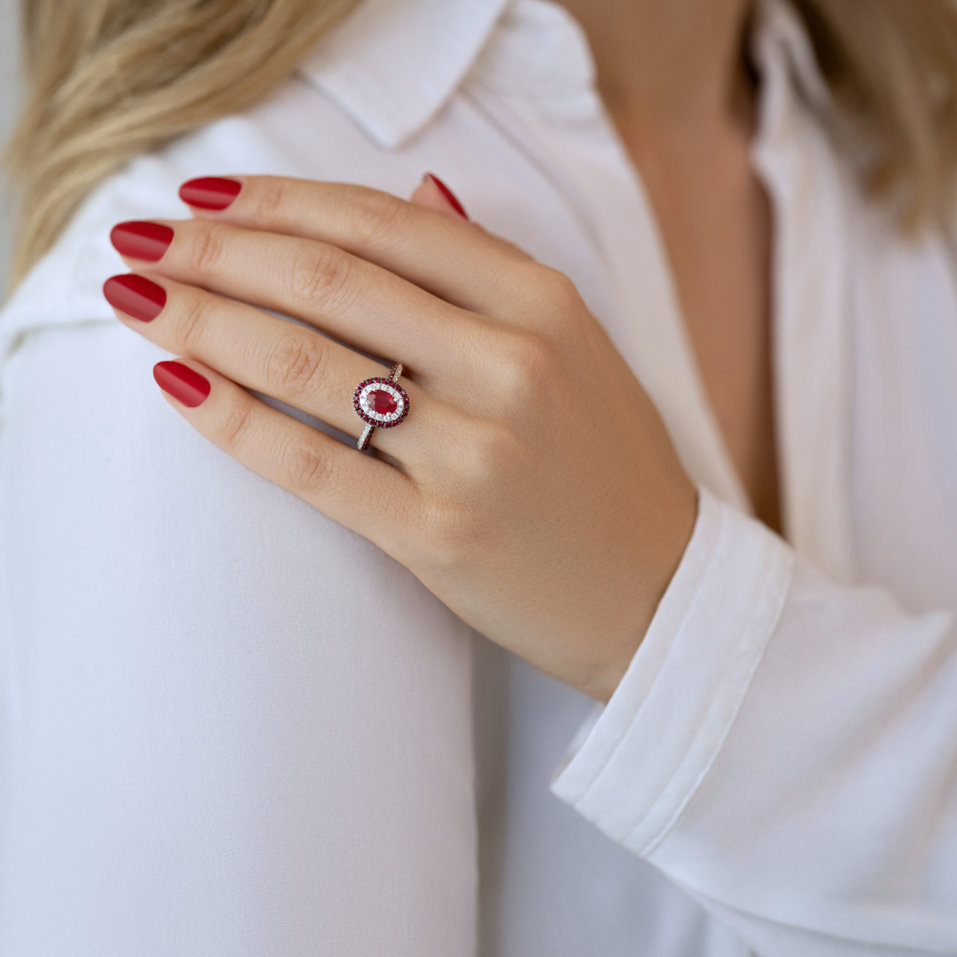 Diamond ring with Ruby Euphème