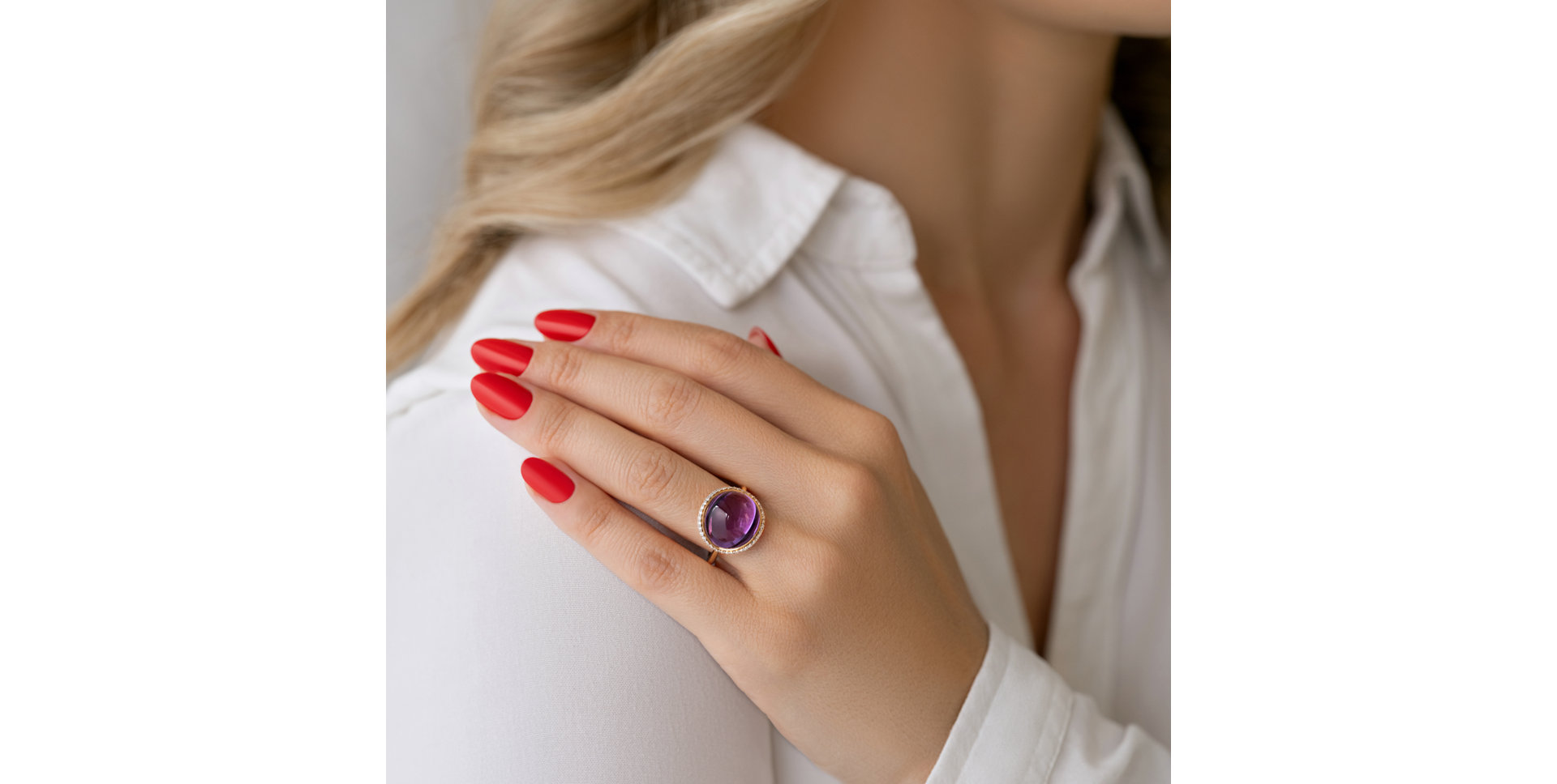 Diamond ring with Quartz Diantha